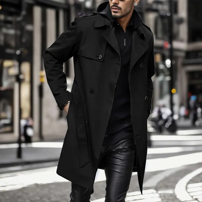 ⏳2025 Hot Sale🔥Men's Lapel Double Breasted Coats with Pockets🧥Save 64%🔥