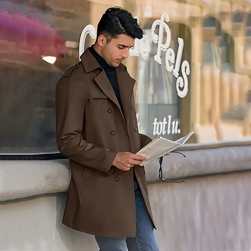 ⏳2025 Hot Sale🔥Men's Lapel Double Breasted Coats with Pockets🧥Save 64%🔥