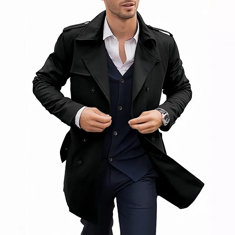 ⏳2025 Hot Sale🔥Men's Lapel Double Breasted Coats with Pockets🧥Save 64%🔥