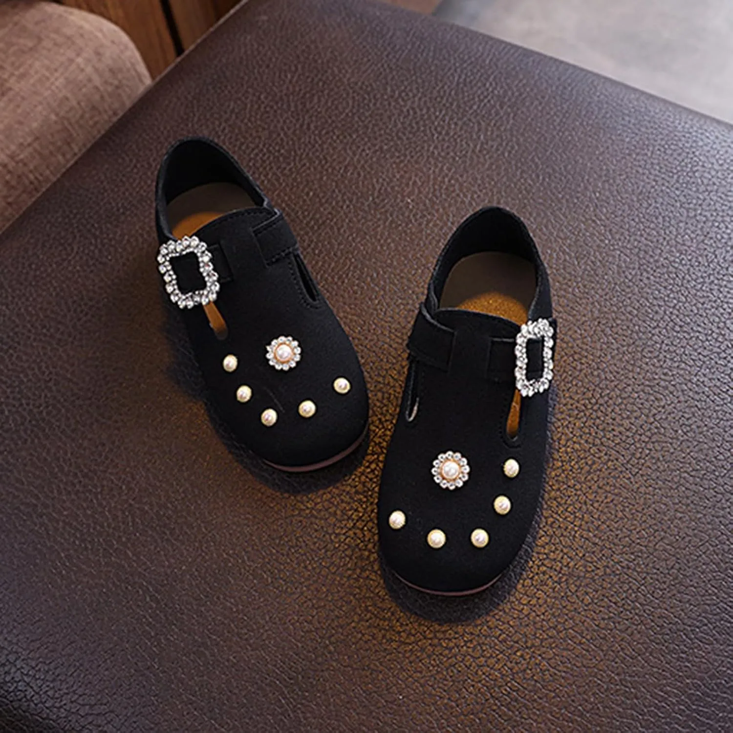 2025 Toddler Little Kid Girls Dress Pumps Glitter Sequins Bowknot Heels Dance Shoes Sandals