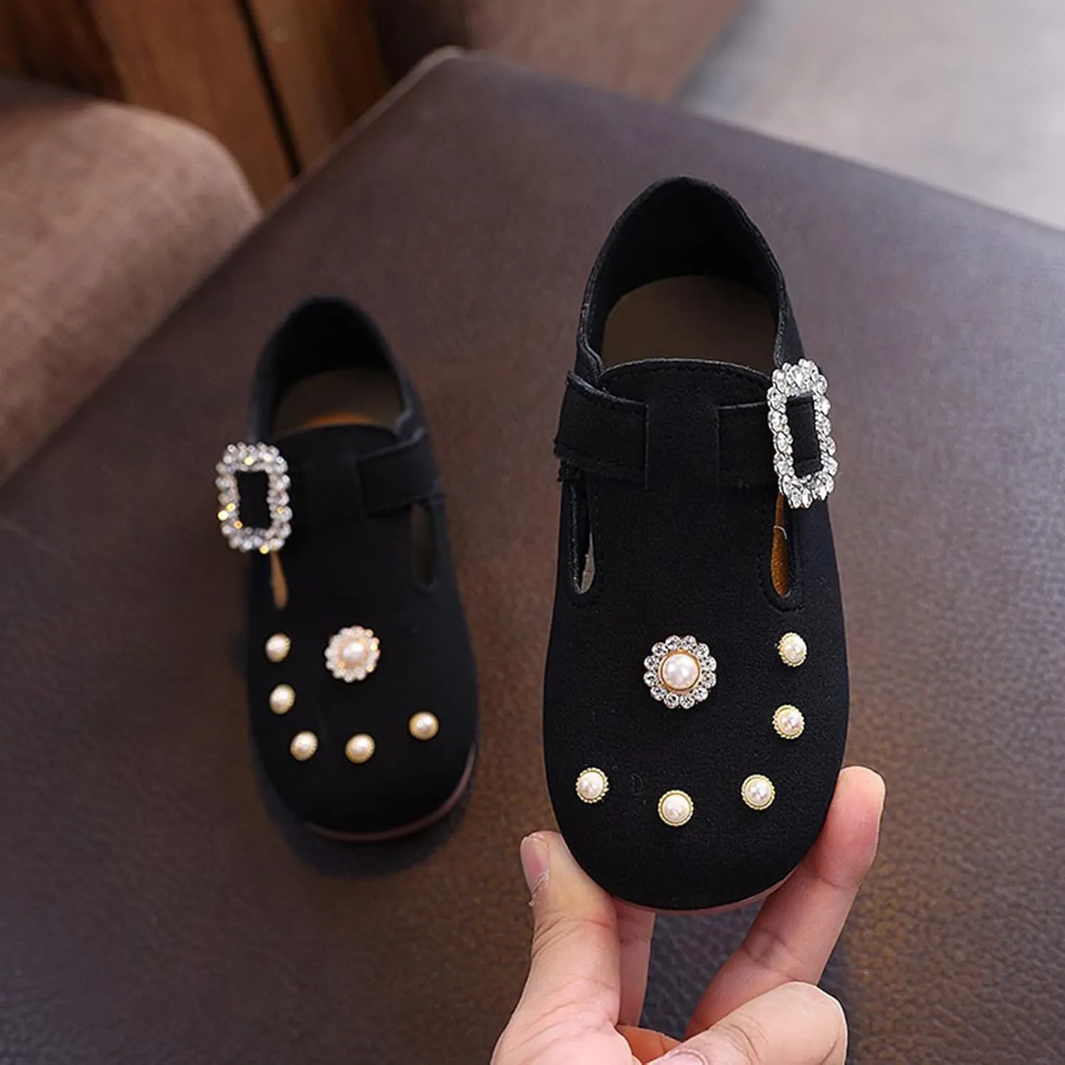 2025 Toddler Little Kid Girls Dress Pumps Glitter Sequins Bowknot Heels Dance Shoes Sandals