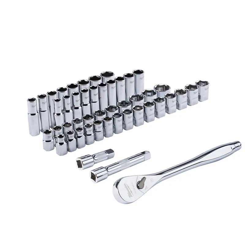 48-22-9010 47 pc. 1/2 in. Socket Wrench Set (SAE  Metric)