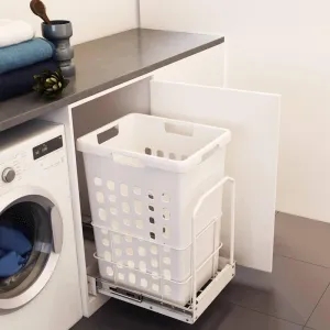 48L Pull Out Laundry Hamper White