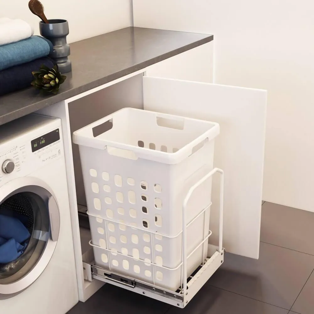48L Pull Out Laundry Hamper White