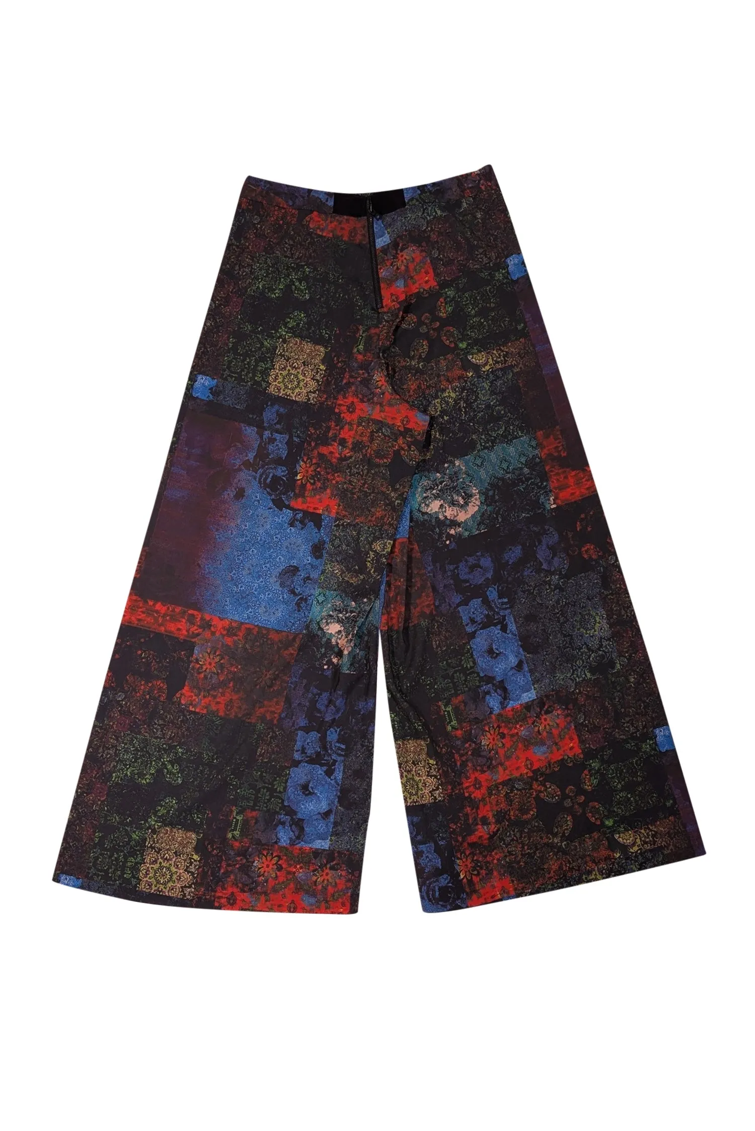 Alice &amp; Olivia - Black &amp; Multicolor Abstract Floral Print Wide Leg Pants Sz 6