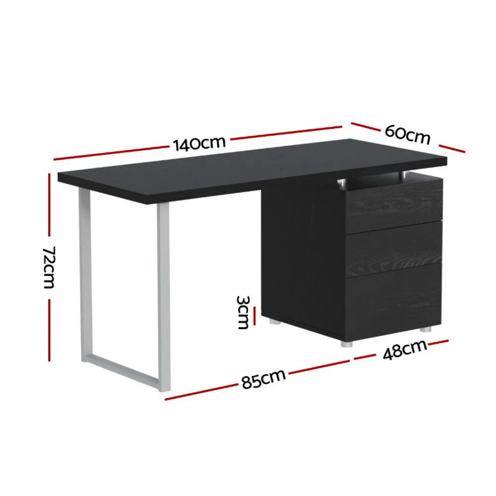 Artiss Computer Desk Drawer Black 140cm