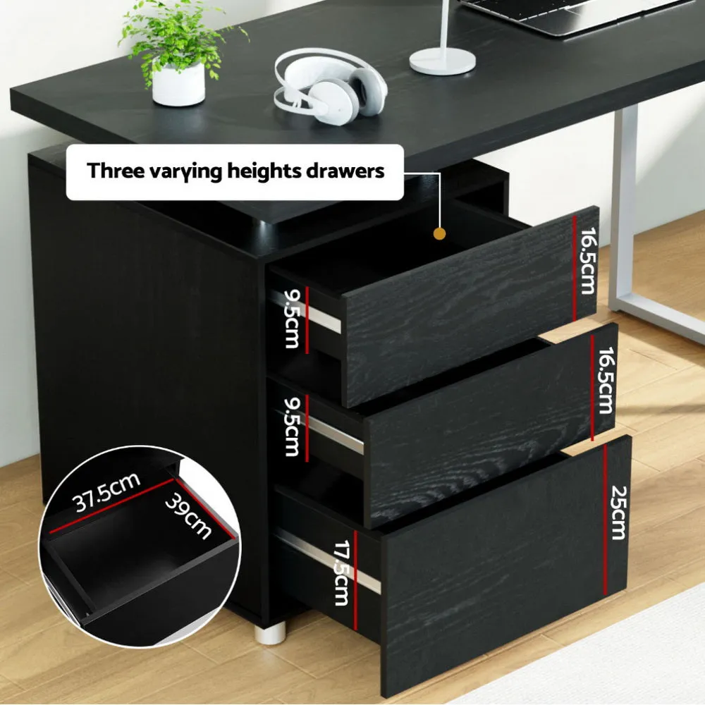 Artiss Computer Desk Drawer Black 140cm