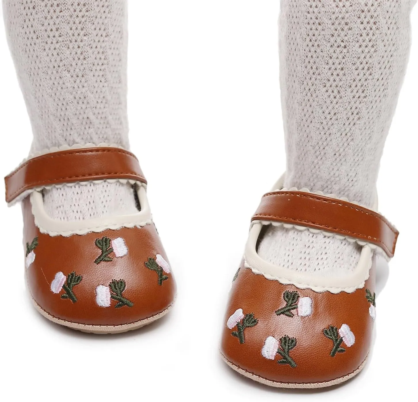 Baby Girl Mary Jane Shoes Infant Bow Dress Shoes PU Leather Non-Slip Rubber Sole First Walker Princess Wedding Shoes