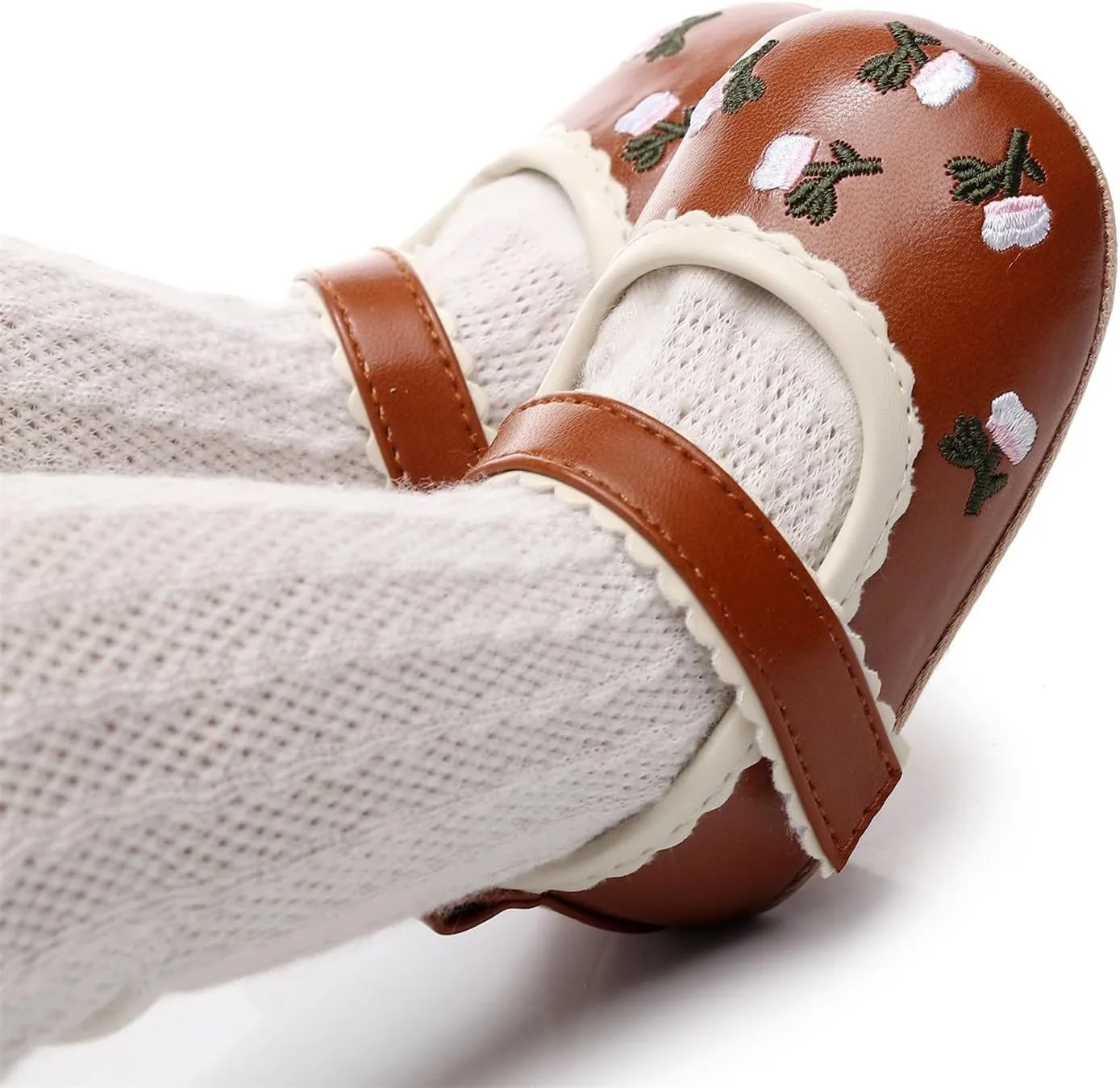 Baby Girl Mary Jane Shoes Infant Bow Dress Shoes PU Leather Non-Slip Rubber Sole First Walker Princess Wedding Shoes