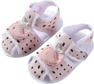 Baby Infant Canvas Barefoot Sandals Flat Strap Wide Shoes Toddler Newborn Closed Toe Non Slip First Walking Sandals
