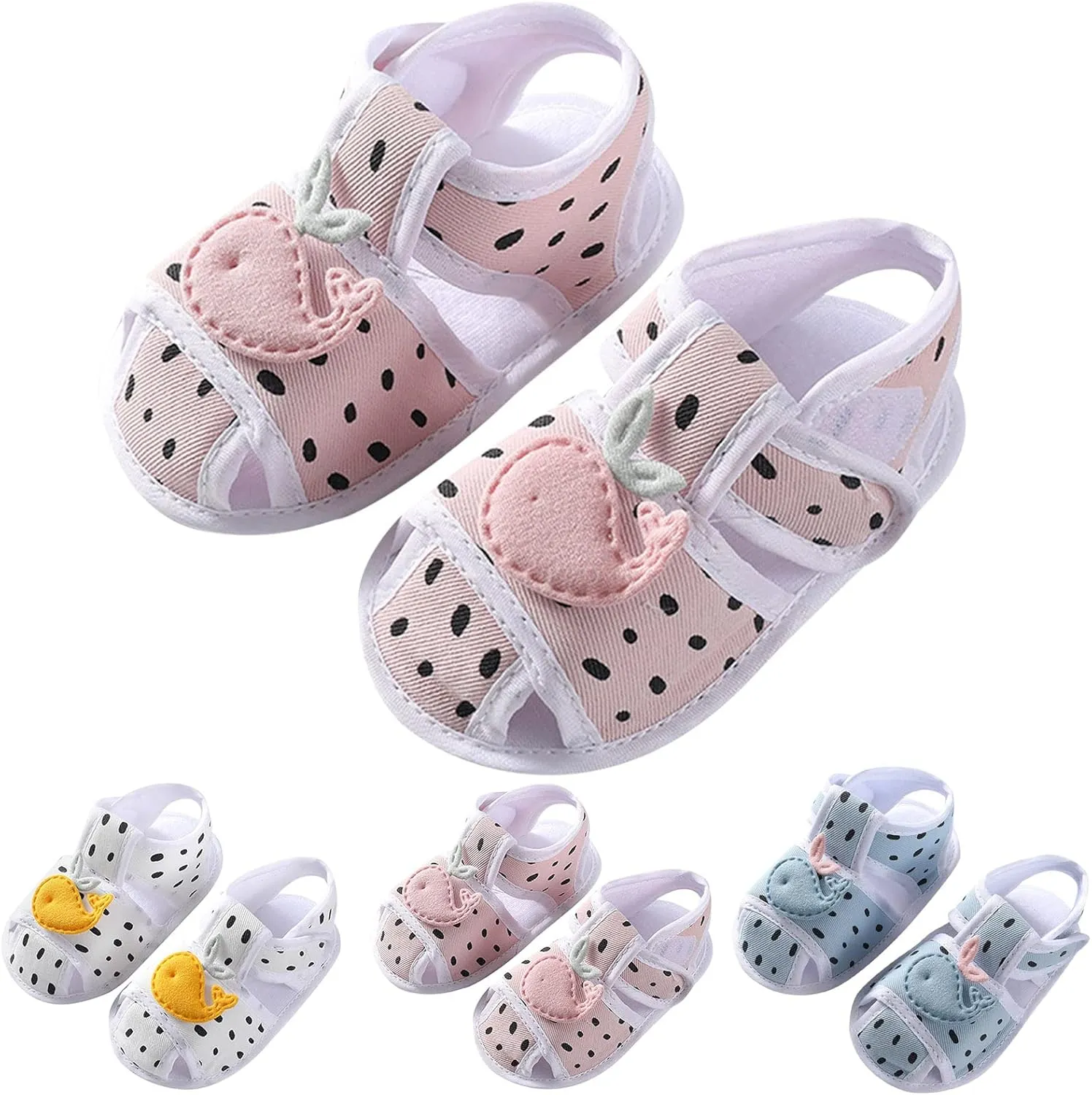 Baby Infant Canvas Barefoot Sandals Flat Strap Wide Shoes Toddler Newborn Closed Toe Non Slip First Walking Sandals