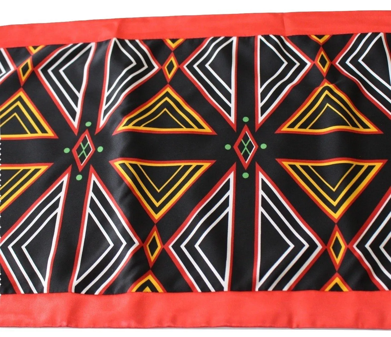 Bamenda Toghu African Print Tablecloths - Black & Red