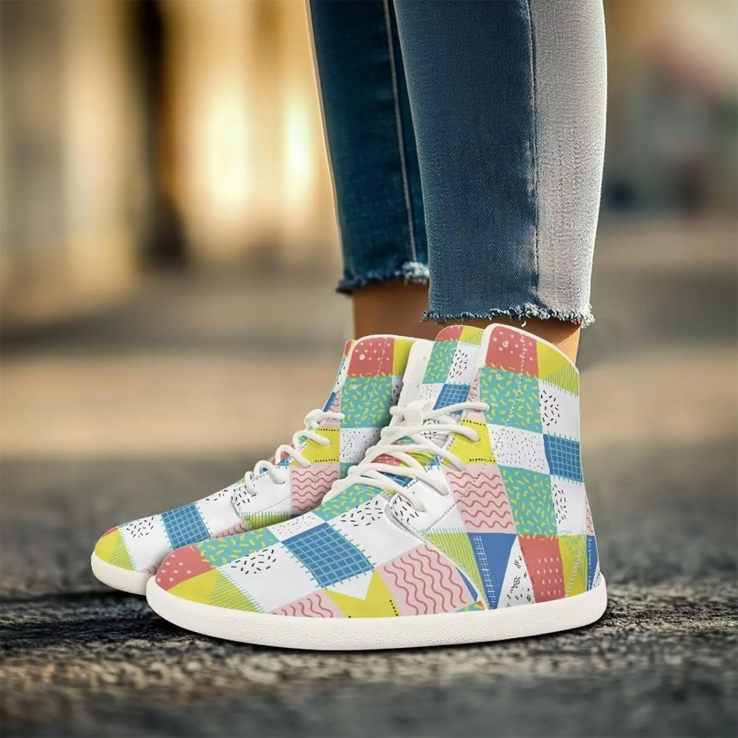 Barefoot Shoes for Women Comfortable High Top Anti-Skid Wide Toe Box Tennis Shoes Zero Drop Minimalist Sport Hiking Sneakers for Women US 6-13.5