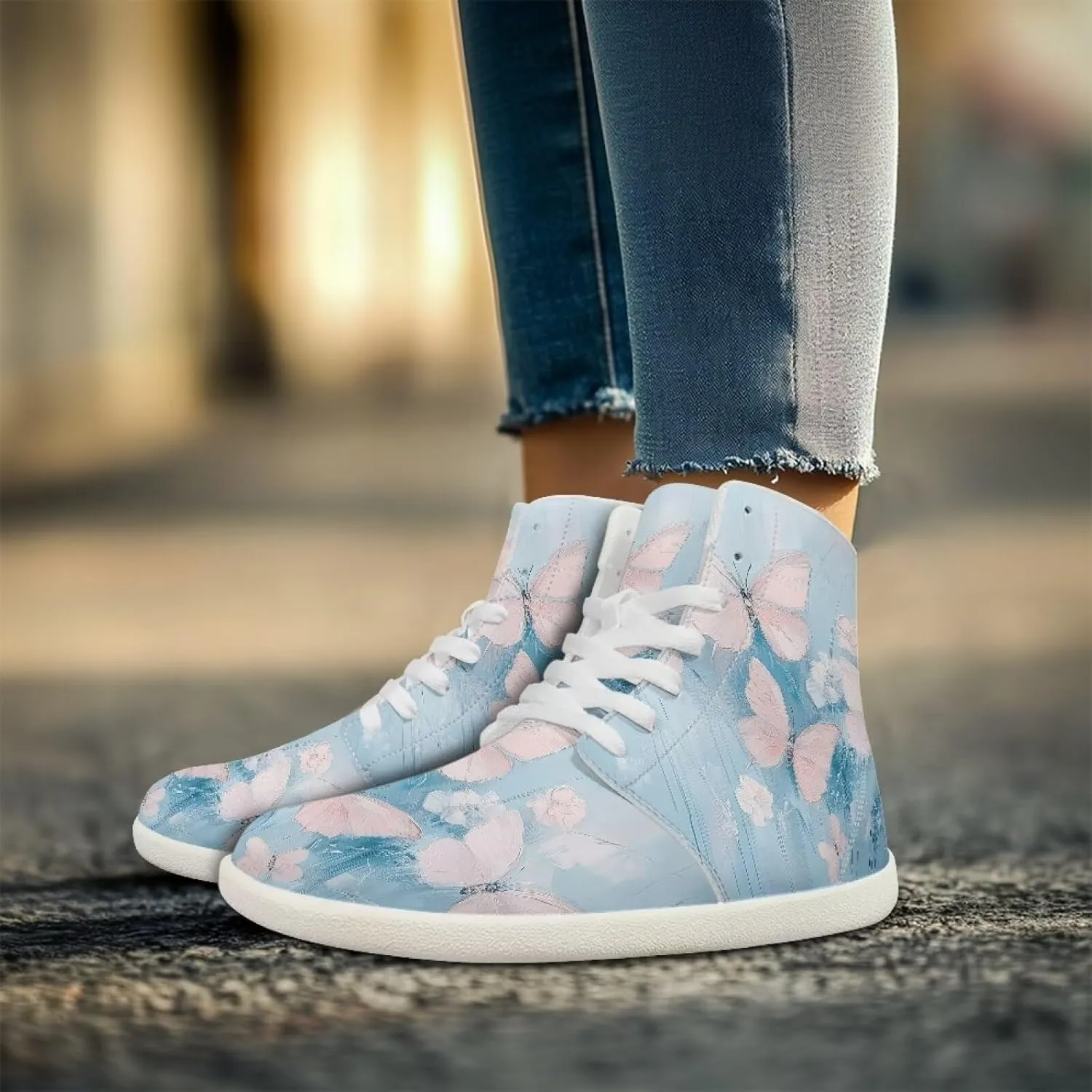 Barefoot Shoes for Women Comfortable High Top Anti-Skid Wide Toe Box Tennis Shoes Zero Drop Minimalist Sport Hiking Sneakers for Women US 6-13.5