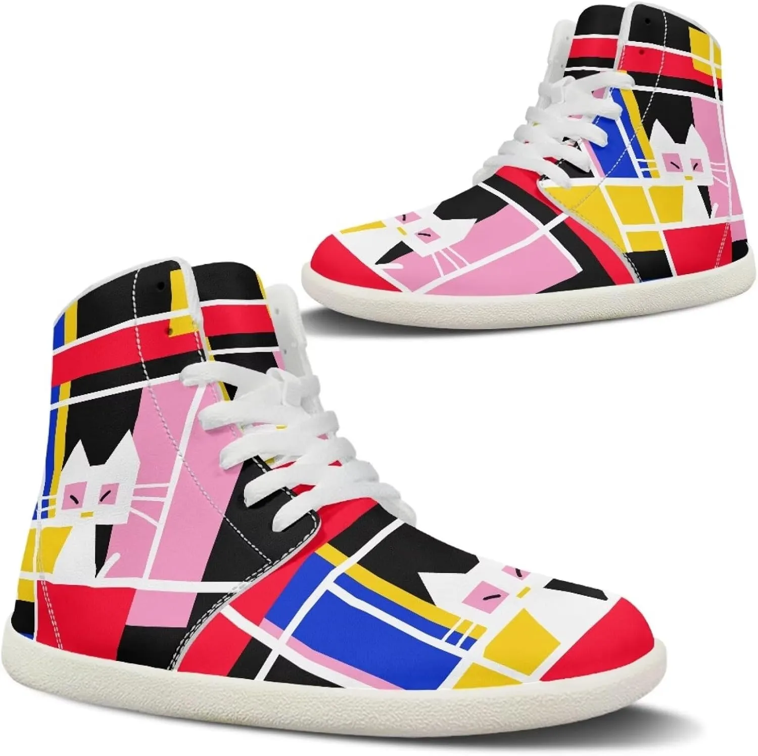 Barefoot Shoes for Women High Top Comfortable Wide Toe Box Tennis Shoes Zero Drop Waterproof Anti-Skid Minimalist Hiking Sneakers for Women US 6-13.5