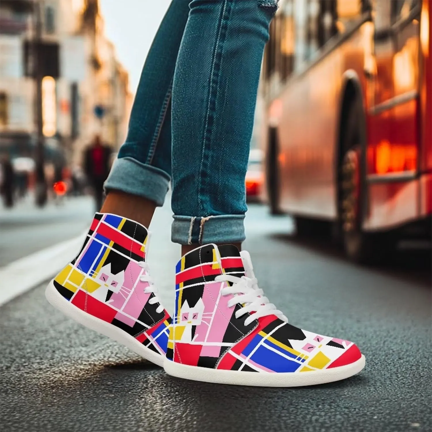 Barefoot Shoes for Women High Top Comfortable Wide Toe Box Tennis Shoes Zero Drop Waterproof Anti-Skid Minimalist Hiking Sneakers for Women US 6-13.5