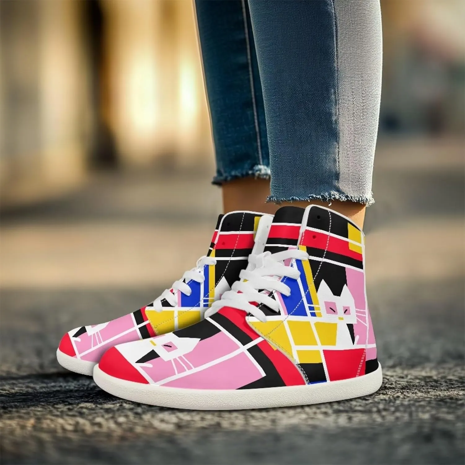 Barefoot Shoes for Women High Top Comfortable Wide Toe Box Tennis Shoes Zero Drop Waterproof Anti-Skid Minimalist Hiking Sneakers for Women US 6-13.5