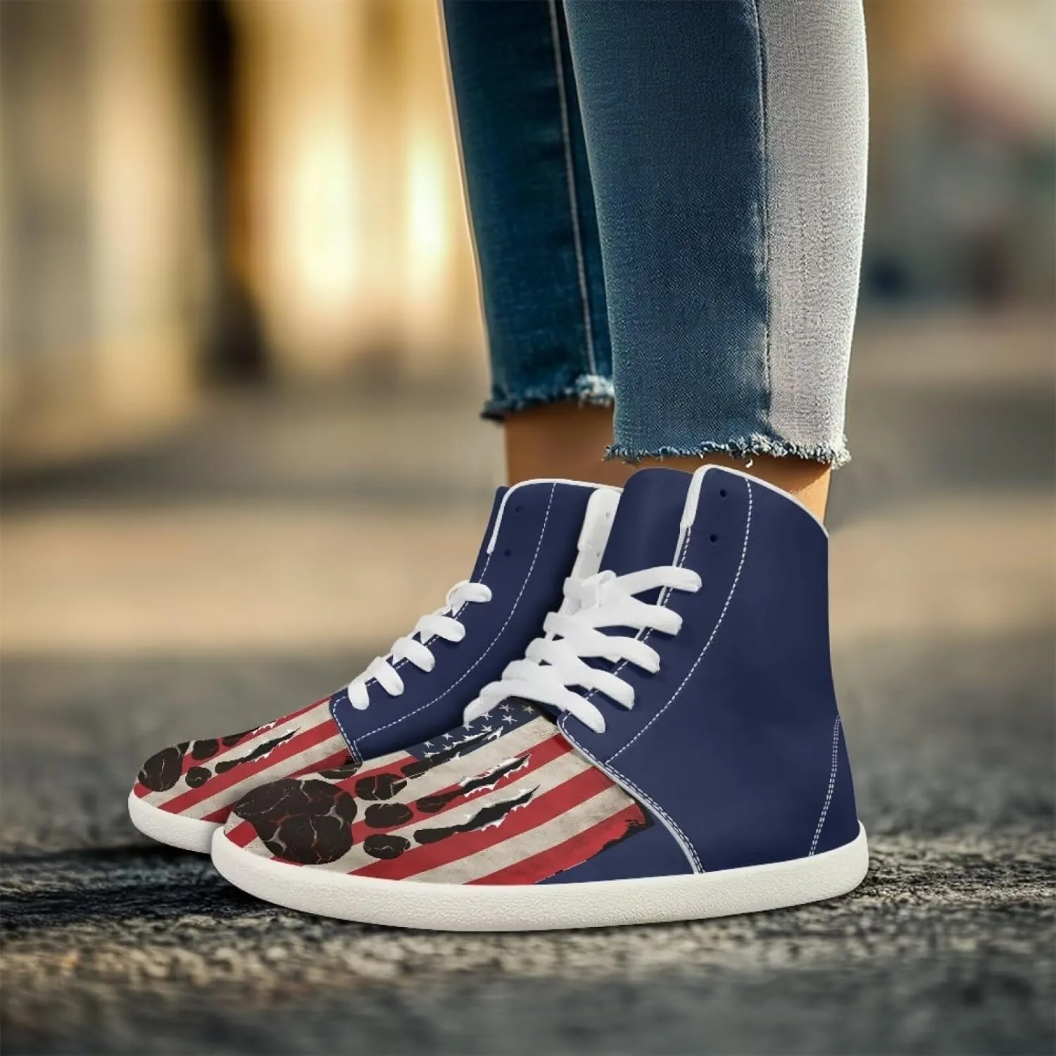 Barefoot Shoes for Women High Top Comfortable Wide Toe Box Tennis Shoes Zero Drop Waterproof Anti-Skid Minimalist Hiking Sneakers for Women US 6-13.5