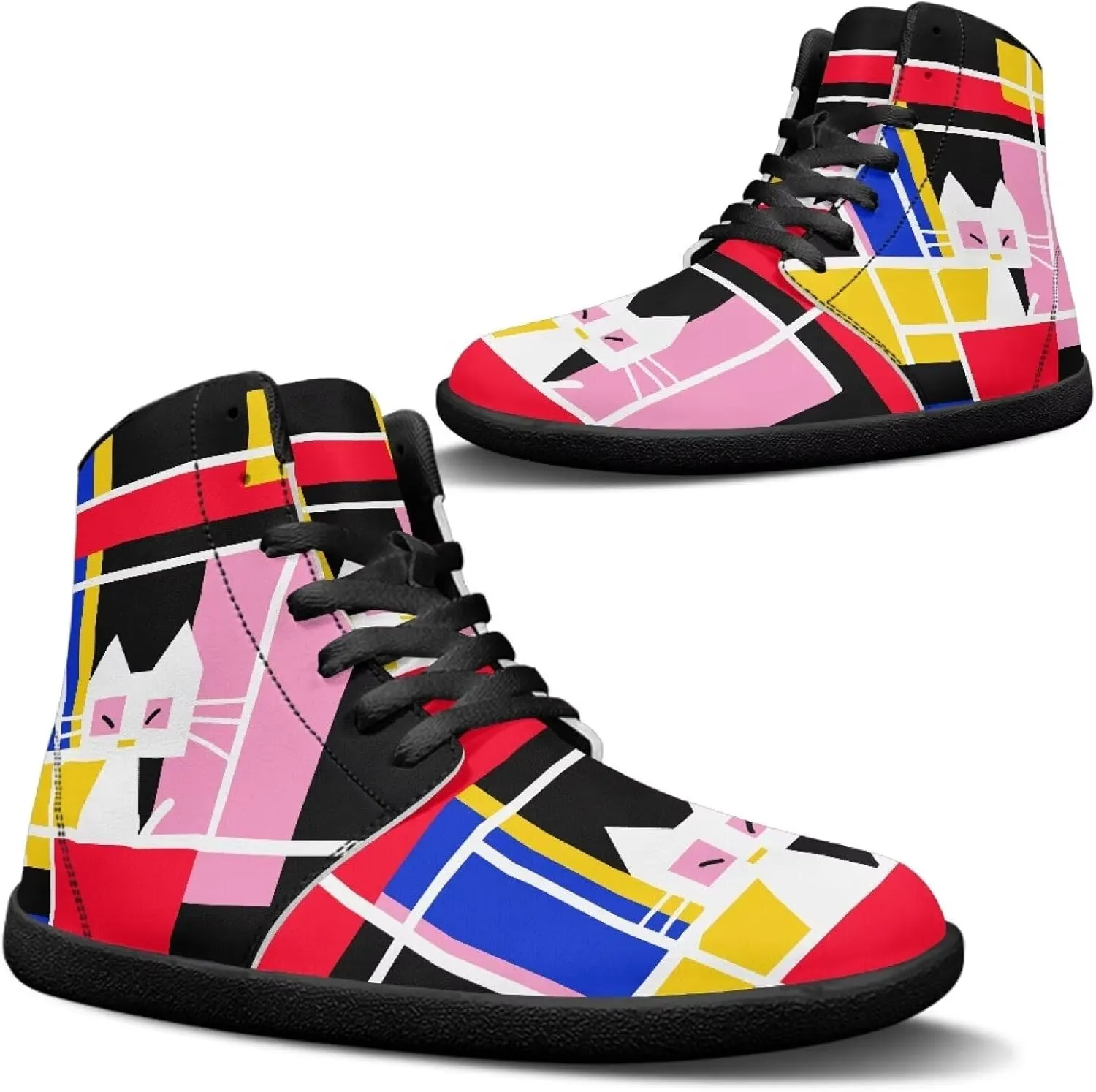 Barefoot Shoes for Women High Top Comfortable Wide Toe Box Tennis Shoes Zero Drop Waterproof Anti-Skid Minimalist Hiking Sneakers for Women US 6-13.5