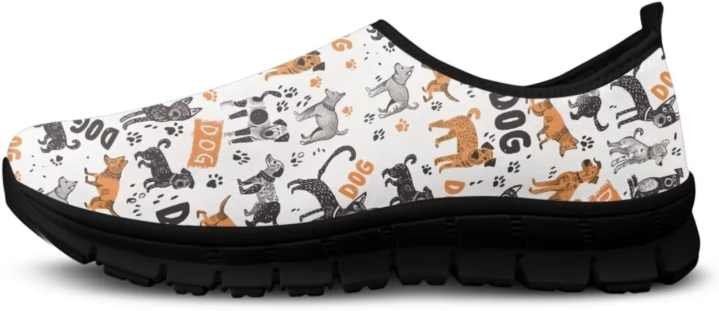 Barefoot Slip On Shoes Women Cute Art Painted Elastic Upper Ladies Casual Mesh-Comfortable Tennis Workout Sneakers Slip in Loafers