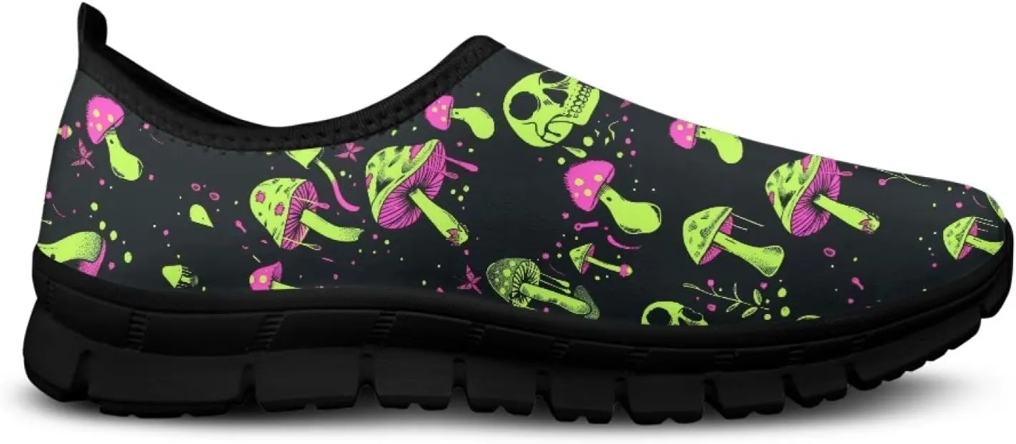 Barefoot Slip On Shoes Women Cute Art Painted Elastic Upper Ladies Casual Mesh-Comfortable Tennis Workout Sneakers Slip in Loafers