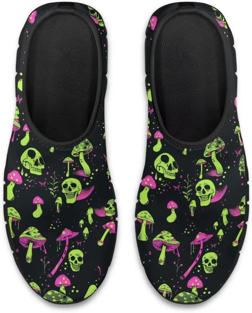 Barefoot Slip On Shoes Women Cute Art Painted Elastic Upper Ladies Casual Mesh-Comfortable Tennis Workout Sneakers Slip in Loafers