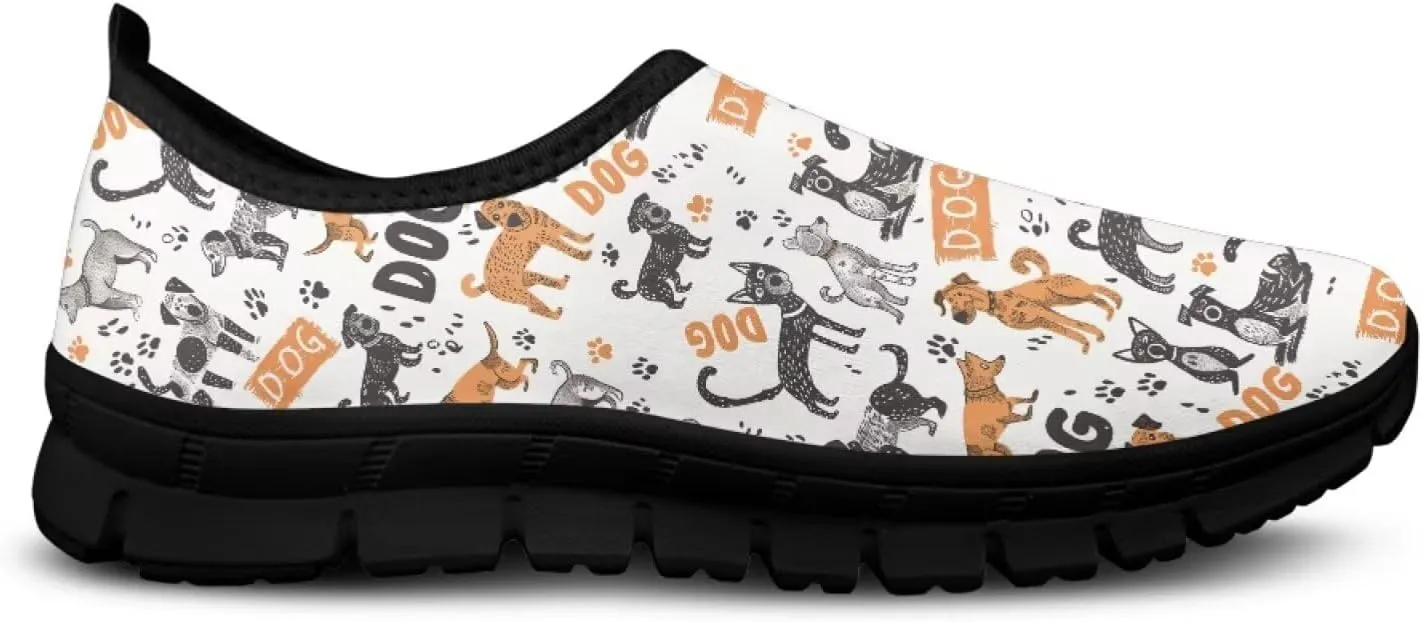 Barefoot Slip On Shoes Women Cute Art Painted Elastic Upper Ladies Casual Mesh-Comfortable Tennis Workout Sneakers Slip in Loafers