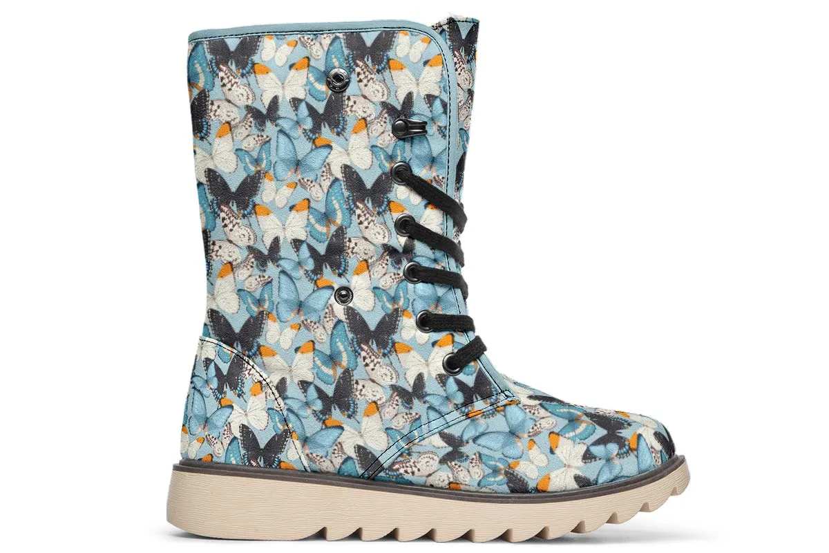 Beautiful Butterfly Pattern Polar Vibe Boots