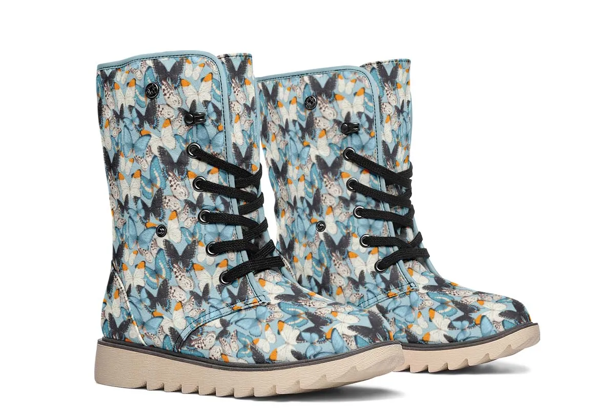 Beautiful Butterfly Pattern Polar Vibe Boots
