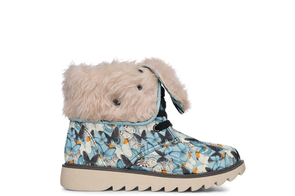 Beautiful Butterfly Pattern Polar Vibe Boots