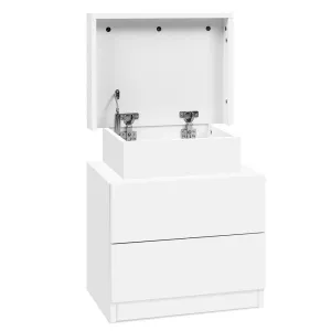 Bedside Tables 2 Drawers White