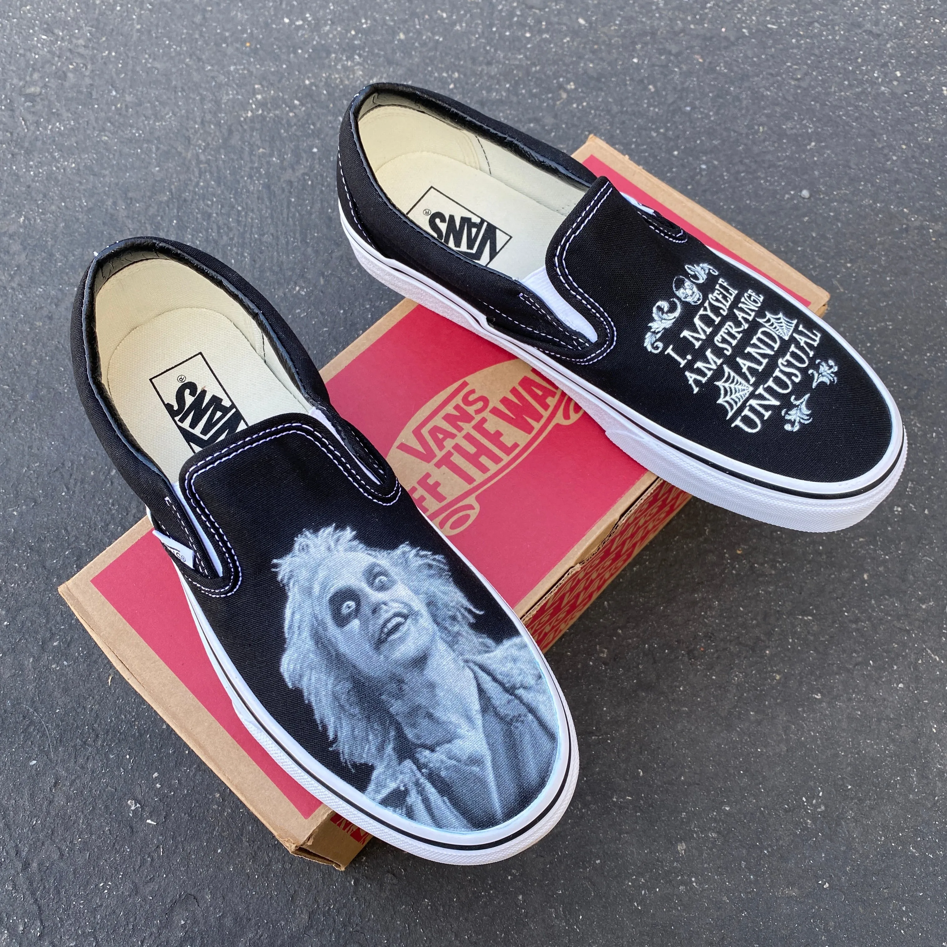 Beetlejuice Vans Shoes - Custom Slip Ons