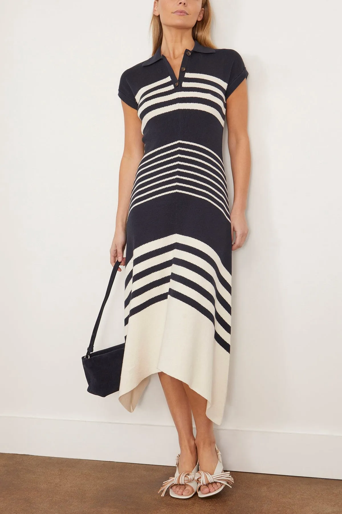Blaine Knit Dress in Maritime Blue/Cream Multi