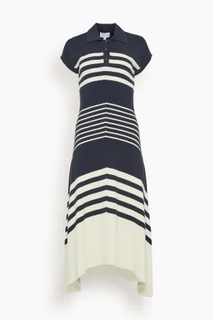 Blaine Knit Dress in Maritime Blue/Cream Multi