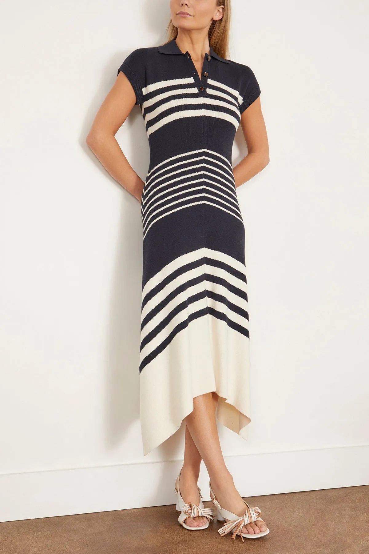 Blaine Knit Dress in Maritime Blue/Cream Multi