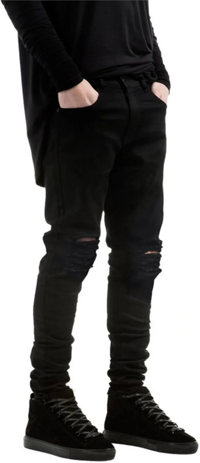 Boy's Skinny Fit Ripped Destroyed Distressed Slim Fashion Stretch Jeans Pants