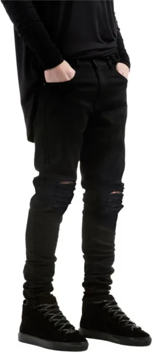 Boy's Skinny Fit Ripped Destroyed Distressed Slim Fashion Stretch Jeans Pants
