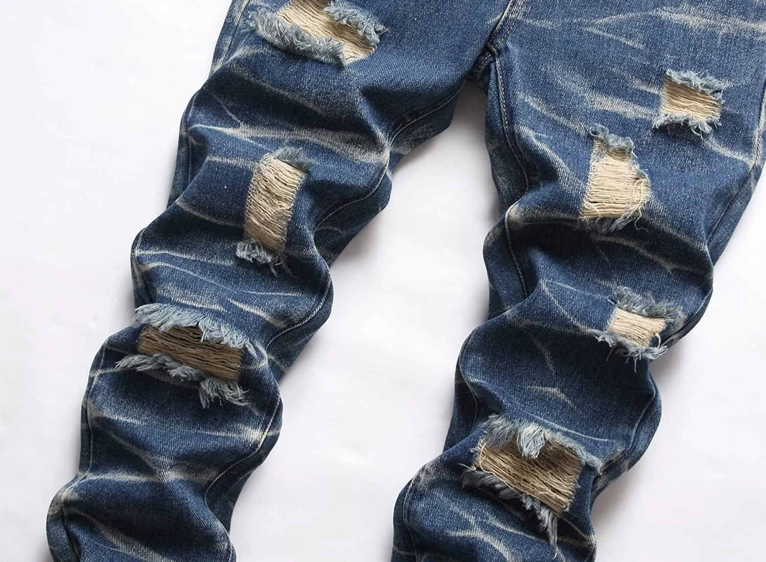 Boy's Skinny Fit Ripped Destroyed Distressed Slim Fashion Stretch Jeans Pants