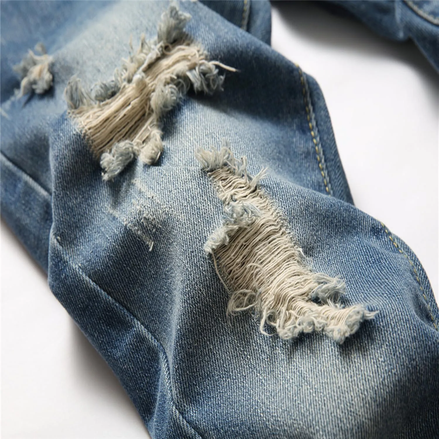 Boy's Skinny Fit Ripped Destroyed Distressed Slim Fashion Stretch Jeans Pants