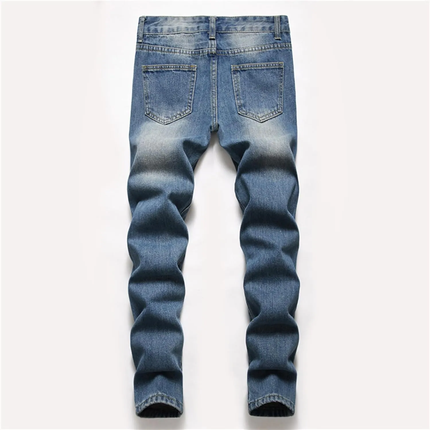 Boy's Skinny Fit Ripped Destroyed Distressed Slim Fashion Stretch Jeans Pants