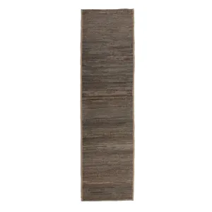 Brown Zameen Transitional Wool Rug - 3'4" x 12'3"