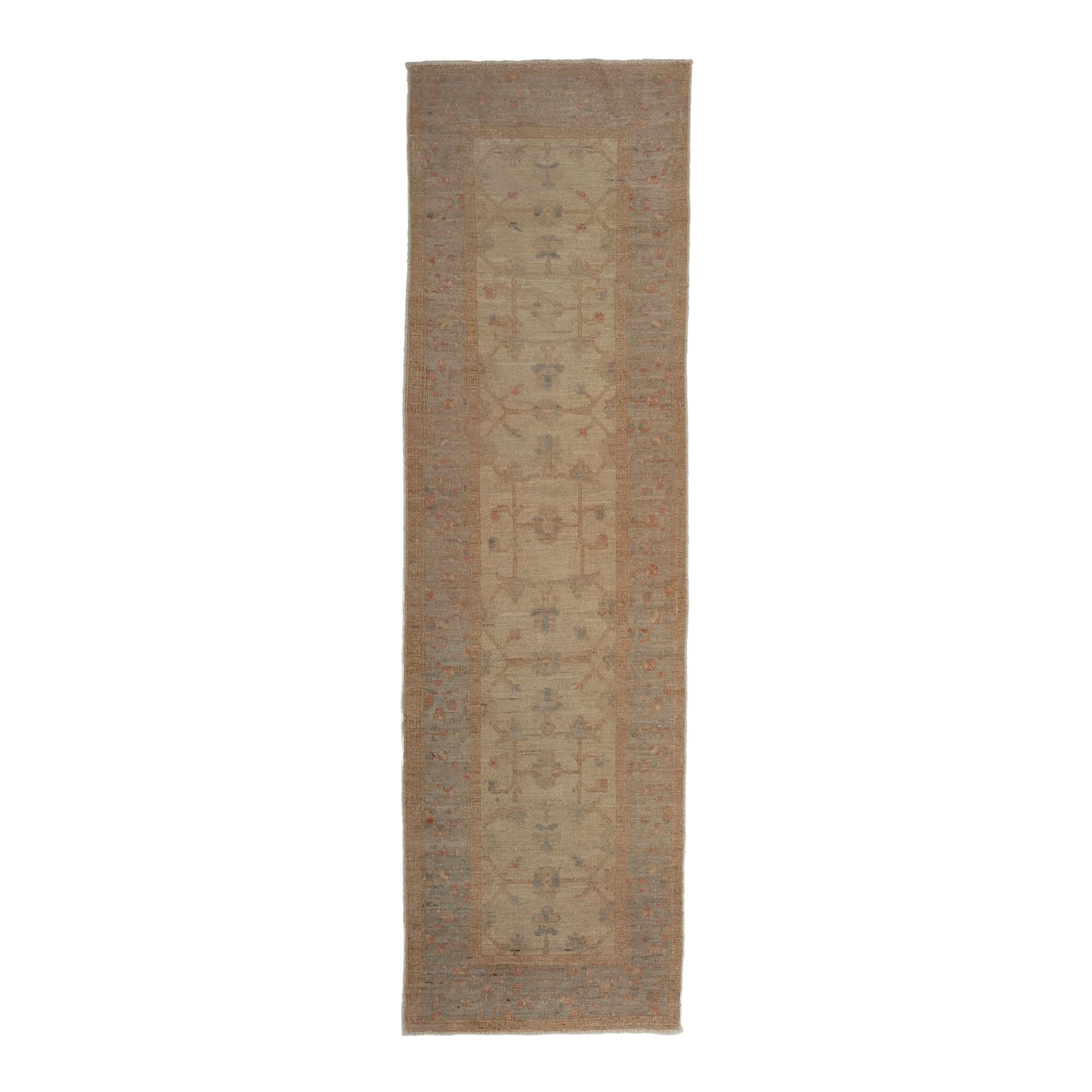 Brown Zameen Transitional Wool Runner - 2'11" x 10"