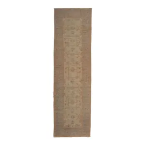 Brown Zameen Transitional Wool Runner - 2'11" x 10"