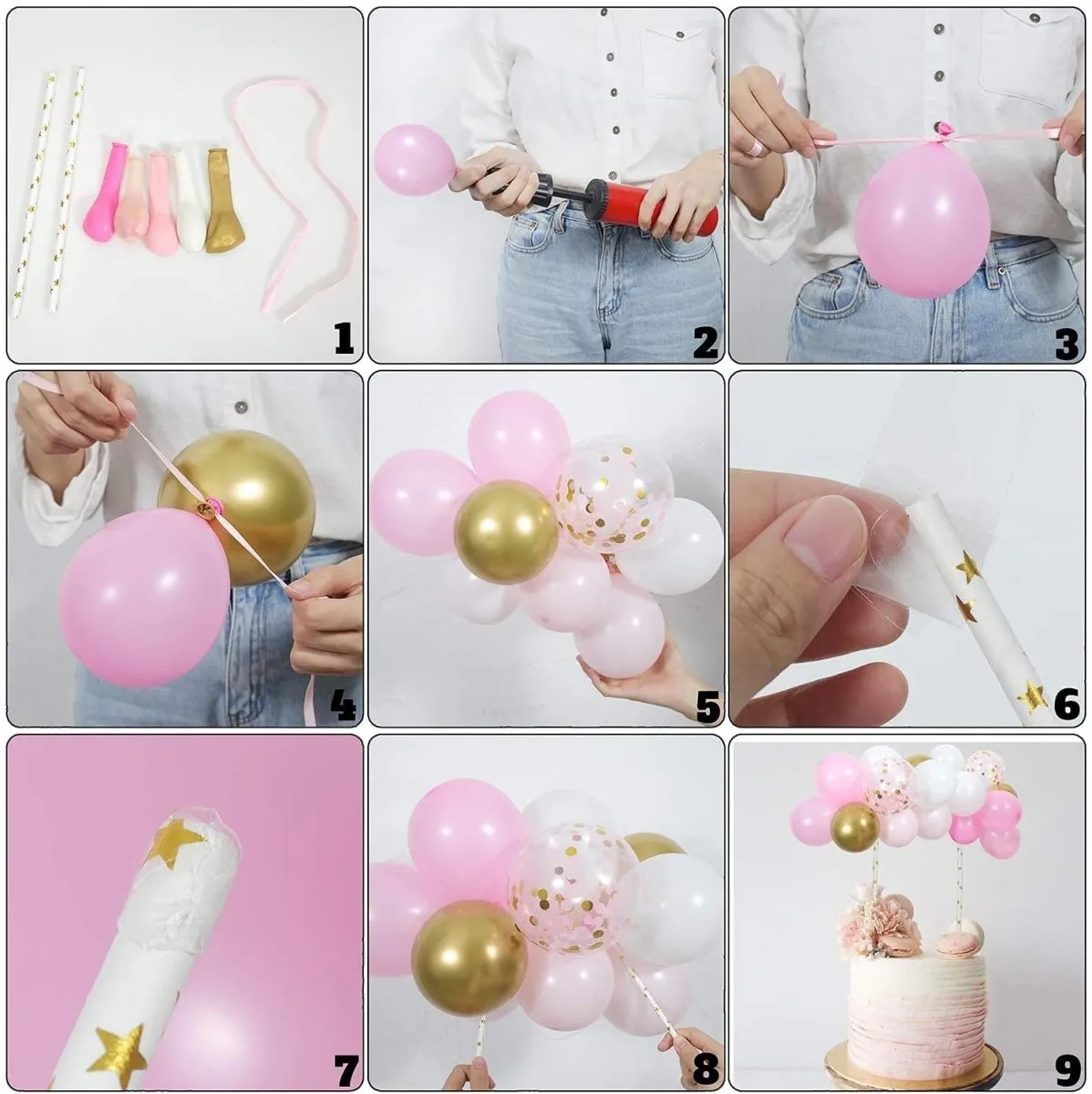 Cake Topper Silver Chrome Balloon