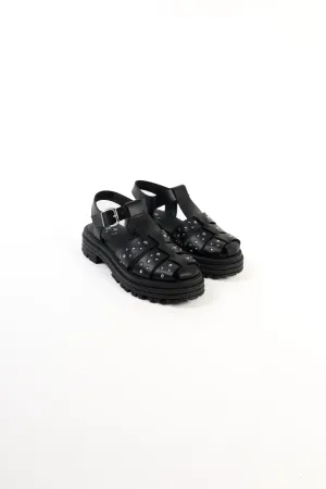 CALA STUDS BLACK- Chunky Fisherman Sandals with Studs