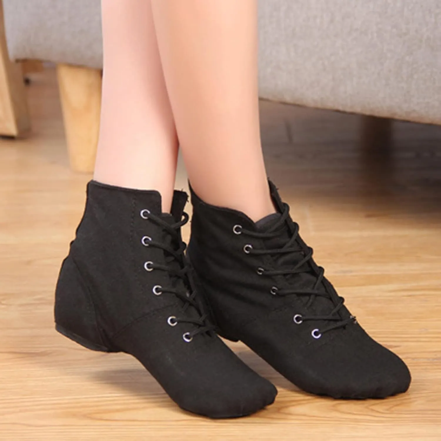 Canvas Jazz Dancing Sneakers Ballet Dance Boots for Girls Boys Black Jazz Shoes Girls Ballet Pointe Shoes for Girls