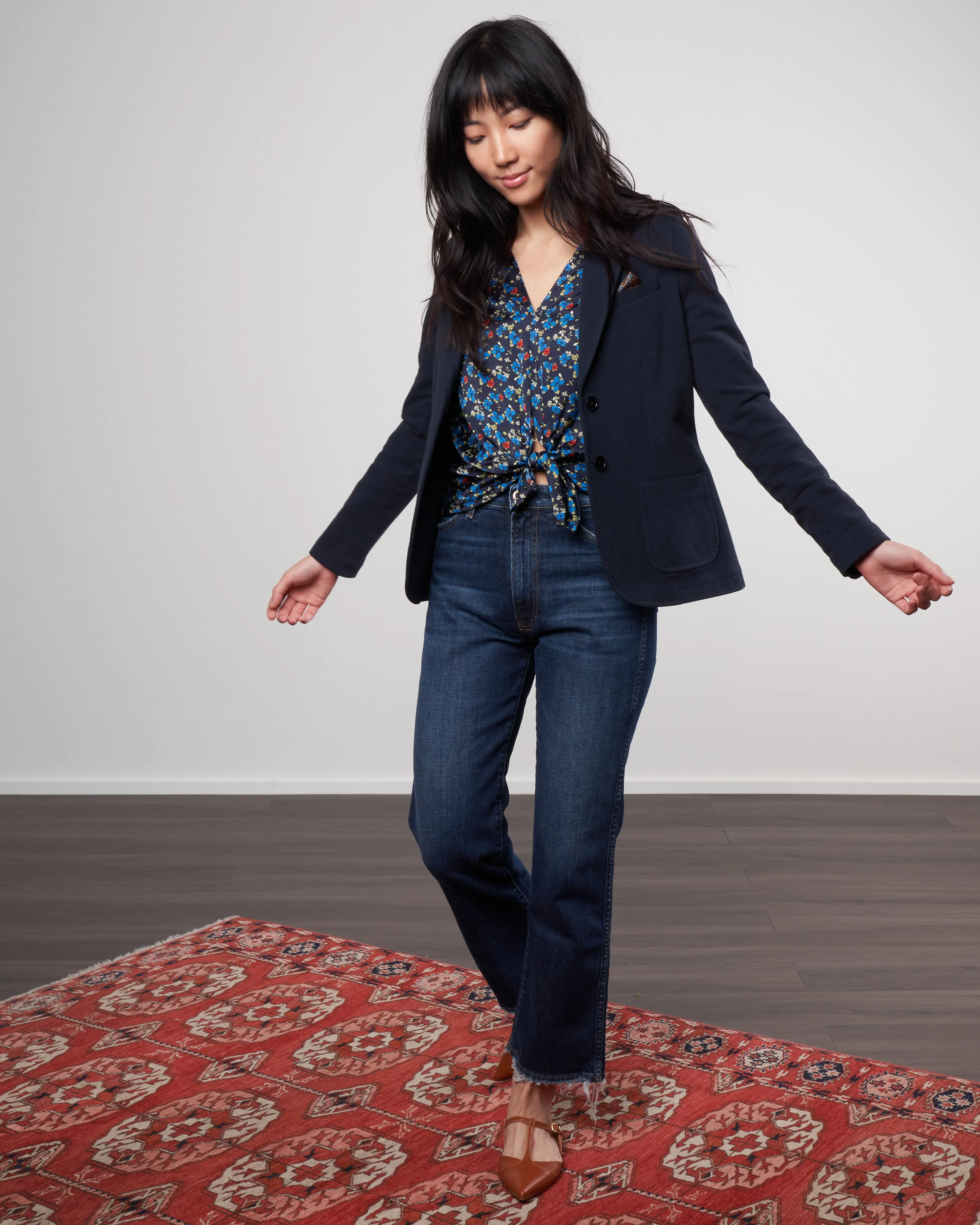 cashmere touch slim fit jacket - blue notte