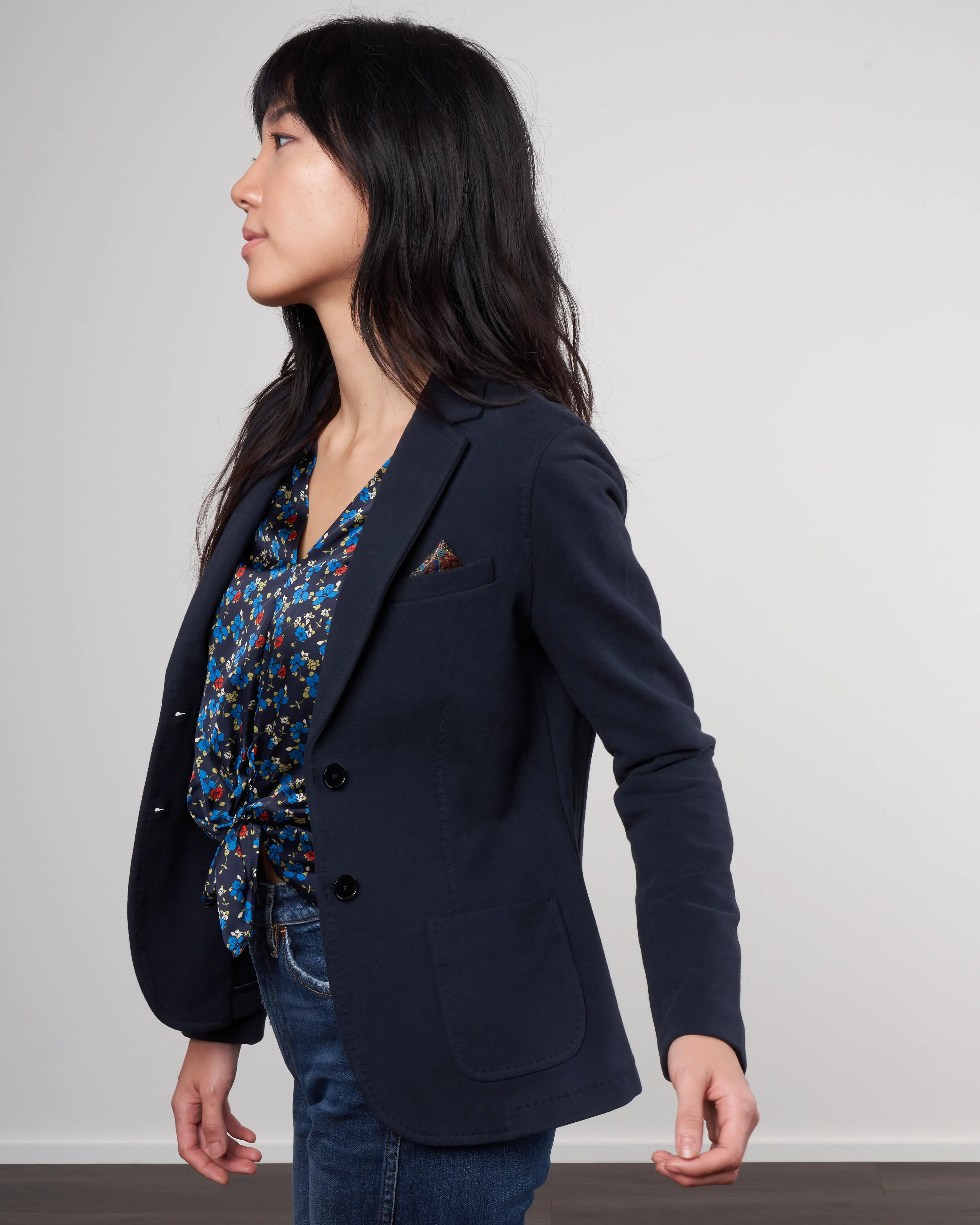 cashmere touch slim fit jacket - blue notte