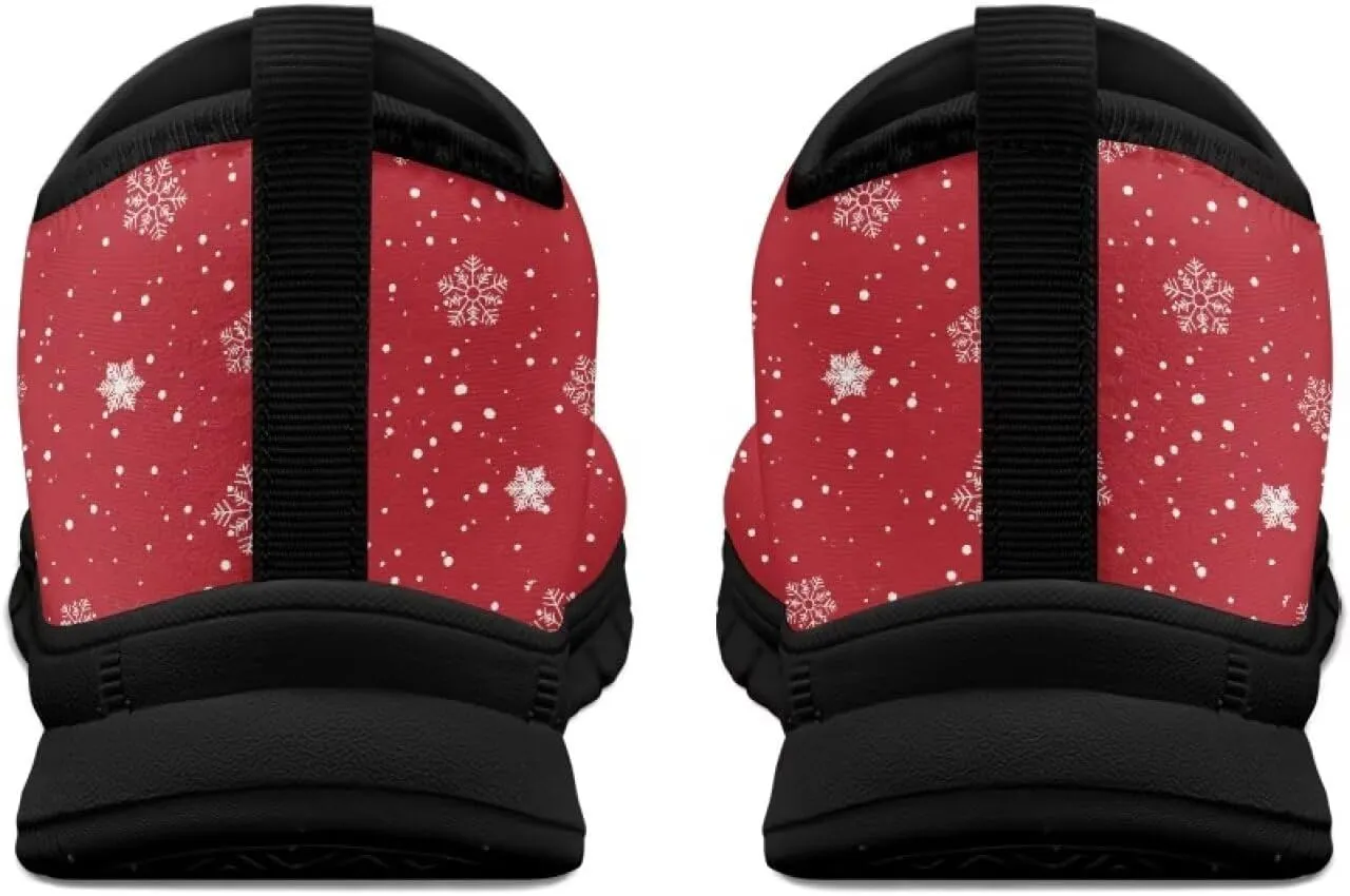 Christmas Sneakers for Women Casual Slip On Cozy Low Top Sneakers Lightweight Non-Slip Holiday Walking Shoes for Teen Girls US 5.5-11.5