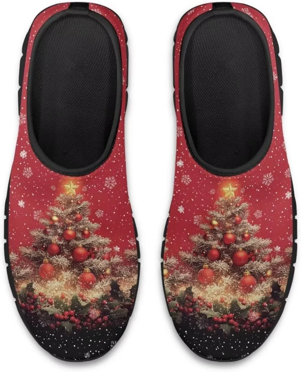 Christmas Sneakers for Women Casual Slip On Cozy Low Top Sneakers Lightweight Non-Slip Holiday Walking Shoes for Teen Girls US 5.5-11.5